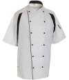 LE003 DE11 Le Chef Short Sleeve Executive Jacket White / Black colour image